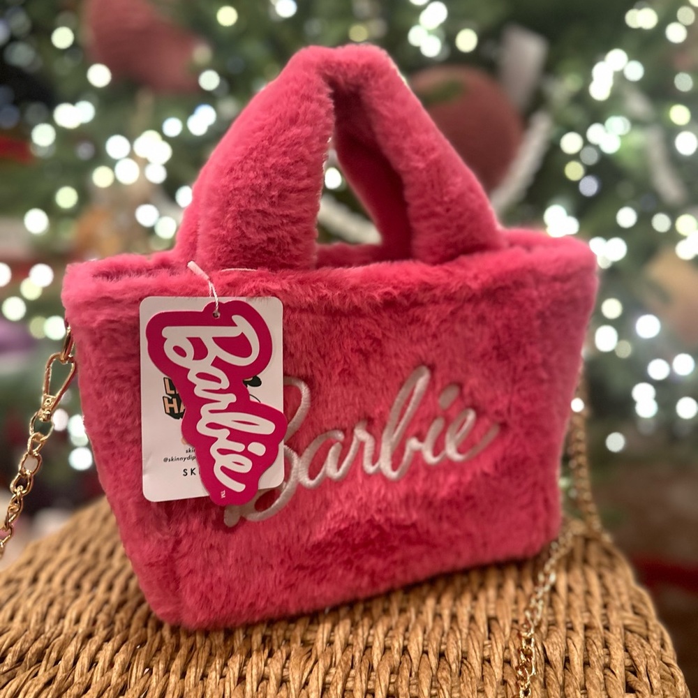 Barbie Mattel Skinny dip Fluff fluffy pink tote bag purse movie crossbody - Picture 10 of 12